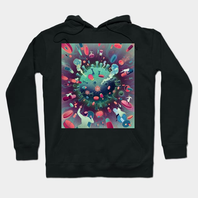 Virus Wars Hoodie by Antoine Doré